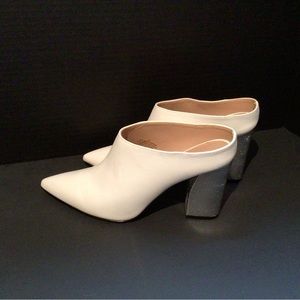 Who What Wear White with silver heels Mules- very sexy!
